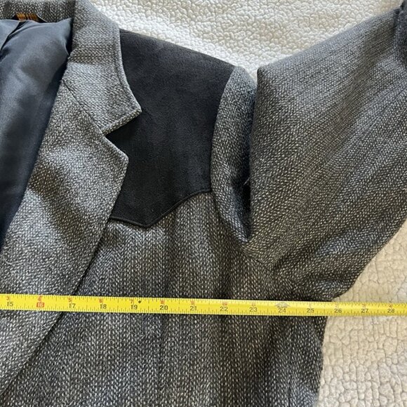 VTG Pioneer Wear Country Gentleman Wool Leather Patch Sport Coat 48L Blazer - Picture 9 of 12